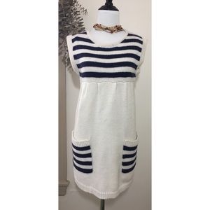 Lux Sleeveless Sweater Tunic Sm stripes